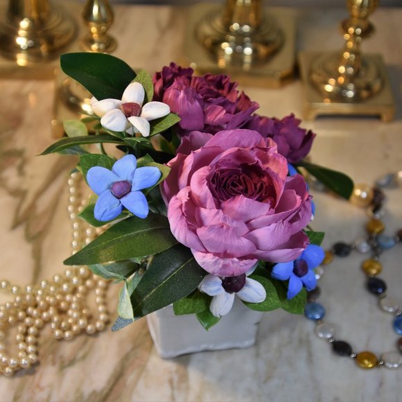 "For Mother with Love" painted on front of small trinket box w/ Sola flowers - Picture 4 of 14